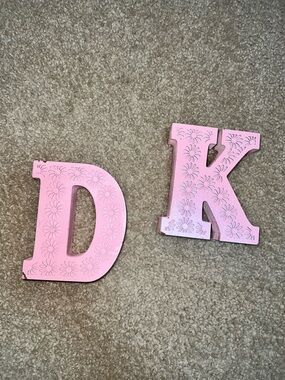 Pink Decorative Wooden Letters D & K